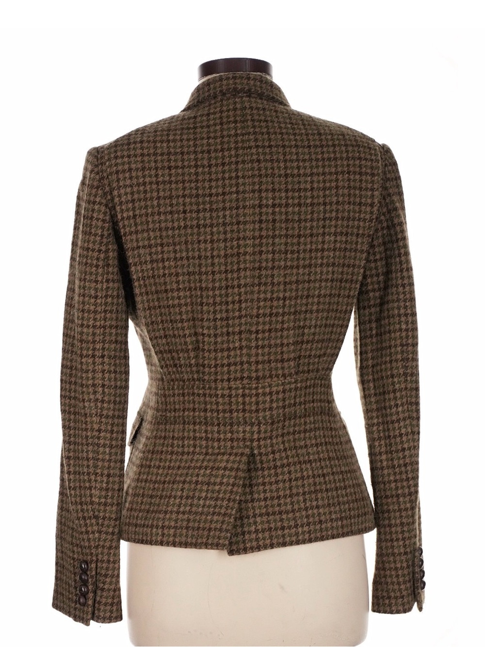 Vintage Ralph Lauren Equestrian Riding Jacket Blazer Herringbone Wool Leather 8 - Picture 3 of 7
